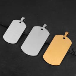 10pcs Wholesale Stainless Steel Military Army Style ID Blank Dog Tags Pendant Rectangle Necklace Jewelry Accessories  (7 Color)