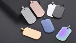 10pcs Wholesale Stainless Steel Military Army Style ID Blank Dog Tags Pendant Rectangle Necklace Jewelry Accessories  (7 Color)