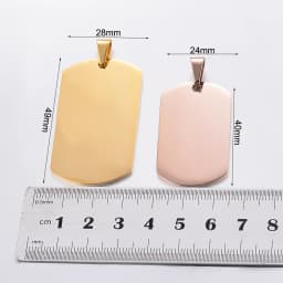 10pcs Wholesale Stainless Steel Military Army Style ID Blank Dog Tags Pendant Rectangle Necklace Jewelry Accessories  (7 Color)