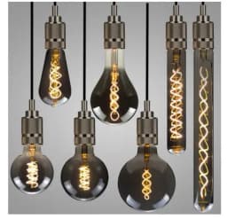 LED ST64 G95 G125 4W 8W Dimmable E27 220V 110V Smoky Gray 2700K GSpiral Filament Bulb Retro Vintage Decorative Light Edison Lamp