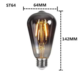 LED ST64 G95 G125 4W 8W Dimmable E27 220V 110V Smoky Gray 2700K GSpiral Filament Bulb Retro Vintage Decorative Light Edison Lamp