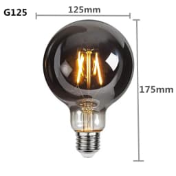 LED ST64 G95 G125 4W 8W Dimmable E27 220V 110V Smoky Gray 2700K GSpiral Filament Bulb Retro Vintage Decorative Light Edison Lamp