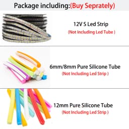 6mm 8mm 12mm S Bendable Separate Flexible Silicone Neon 3528SMD Led Strip 12V For LED Neon Sign Waterproof IP67