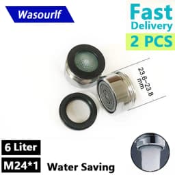 Wasourlf 2PCS Water Saving Faucet Aerator M24 Male Thread 2L 3L 4L Kitchen Tap Replacement Accessories Fitting Bubbler Bathroom