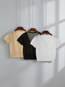 Outerwear Jerseys Summer Cardigan Women Cropped Blouses Korean Fashion Style Cute V-neck Women's Coat Black Bolero Woman Basic