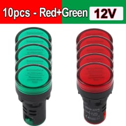 10pcs/lot Waterproof AD16-22DS 22mm 12V24V220V Red Blue Green White Yellow Panel Mount Signal Power Led Indicator Light