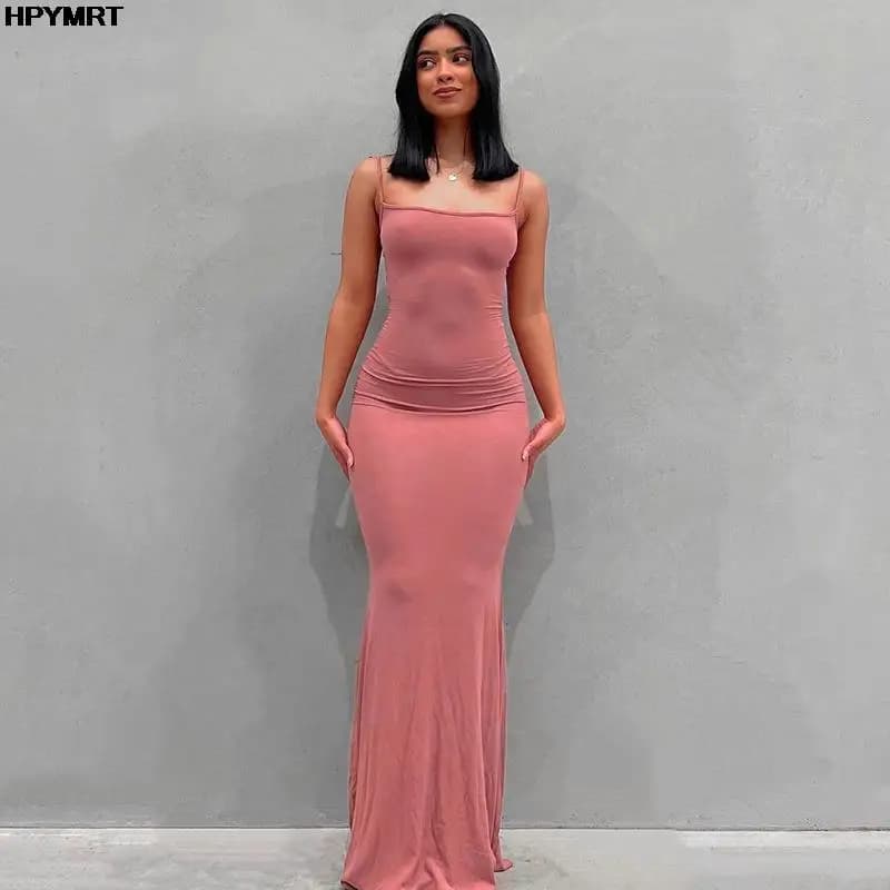 Strap Backless Long Maxi Dresses Party Club Vacation Outfits Women Sexy Casual Summer Dress 2022 Wholesale Slim Dresses Female