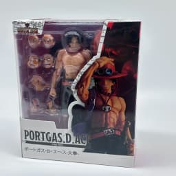Bandai  SHF Portgas D. Ace Articulated Action Figure - Desktop CollectibleOne Piece Ornament, Perfect Gift for Boys