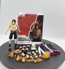 Bandai  SHF Portgas D. Ace Articulated Action Figure - Desktop CollectibleOne Piece Ornament, Perfect Gift for Boys