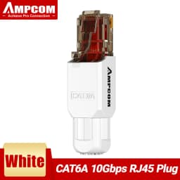 AMPCOM Tool Free RJ45 Connector, No Crimp Tool Less UTP 1000Mbps CAT6/CAT6A Modular PLug for Stranded Solid Lan Ethernet Cable