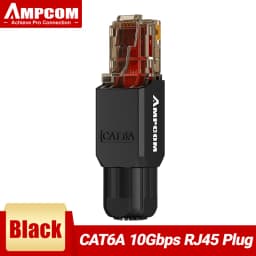 AMPCOM Tool Free RJ45 Connector, No Crimp Tool Less UTP 1000Mbps CAT6/CAT6A Modular PLug for Stranded Solid Lan Ethernet Cable