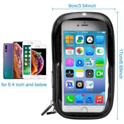 Waterproof Bicycle Motorcycle Phone Holder Bike Phone Touch Screen Bag 6.4inch Bicycle Handlebar Holder for iPhone 17Pro Samsung