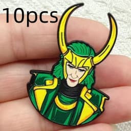 10Pcs Creative Cartoon Character Alloy Brooch Badge Pins for Backpacks Accessories Clothes Bags Decoration Gifts