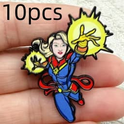 10Pcs Creative Cartoon Character Alloy Brooch Badge Pins for Backpacks Accessories Clothes Bags Decoration Gifts