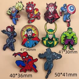 10Pcs Creative Cartoon Character Alloy Brooch Badge Pins for Backpacks Accessories Clothes Bags Decoration Gifts