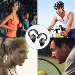Sports BT Earphones with Earhooks Buds Sports Earphones Running In-Ear Headphones VV2 for Run Walk