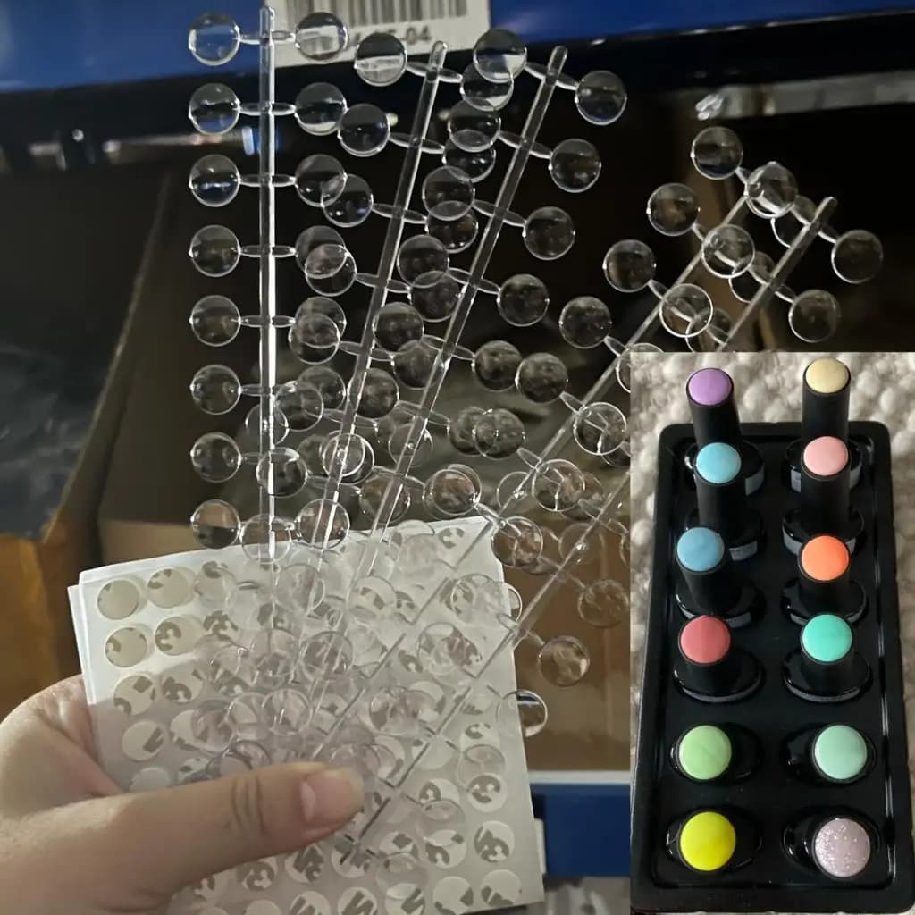 120dots/Set UV Gel Polish Color Display Table Polka Dot Color Card Nail Display Board Round Bean Swatches Salon Showing Shelf *&
