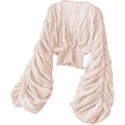 Summer Sexy Draped Chiffon Blouse For Women Elegant V-Neck Puff Long Sleeve Short Tops Female Slim Party Shirts 2022 New Fashion