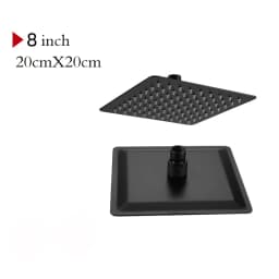 BAKALA Round & Square Stainless Steel Ultra-thin Showerheads 16/12/10/8 Inch Rainfall Shower Head Rain Shower BLACK Finish