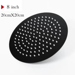 BAKALA Round & Square Stainless Steel Ultra-thin Showerheads 16/12/10/8 Inch Rainfall Shower Head Rain Shower BLACK Finish