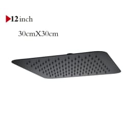 BAKALA Round & Square Stainless Steel Ultra-thin Showerheads 16/12/10/8 Inch Rainfall Shower Head Rain Shower BLACK Finish