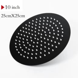 BAKALA Round & Square Stainless Steel Ultra-thin Showerheads 16/12/10/8 Inch Rainfall Shower Head Rain Shower BLACK Finish