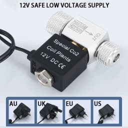 ZRDR Aquarium Co2 Solenoid Valve Regulator 110V-220V Low Temperature Co2 Aquarium Fish Tank Electric Magnetic Valve EU US  DC12V