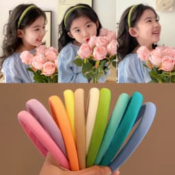 2026 New Children Cute Solid Color Hair Band Headwear Kids Simple Lovely Broadside Headband Baby Girls Acrylic Hair Accessories