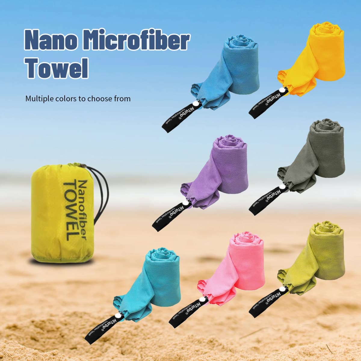 Hiturb Outdoor Travel Round Cloth Bag Packaging Quick Drying Towel Absorbent Quick Drying Lightweight Portable Beach Running