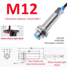 Blue Proximity Switch Inductive Proximity Sensor Detection Switch NPN/PNP NO NC 1-15mm Detection Distance Metal Sensor Switches