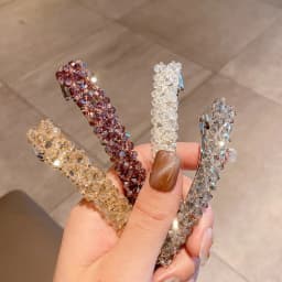 Sweet Color Crystal Spring Hair Clips Pins Handmade Beads Hair Barrettes For Women Girl Fashion Simple Hair Accessories Headwear