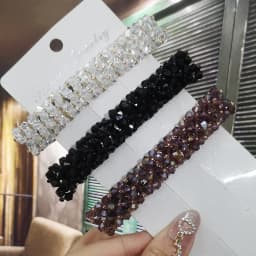 Sweet Color Crystal Spring Hair Clips Pins Handmade Beads Hair Barrettes For Women Girl Fashion Simple Hair Accessories Headwear