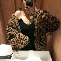 Winter Leopard Print Jacket Women's Stand Collar Warm Parkas Outwear 2026 New Autumn Winter Korean Female Loose Faux Fur Coats