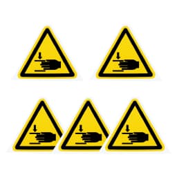 5Pc PVC Warning Signs Sticker Logo Security Safety Labels Water-Resistant Oil-Proof Warning Tag Wall Machine Sticker 25/50/100mm