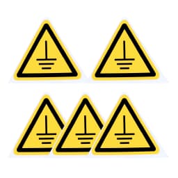 5Pc PVC Warning Signs Sticker Logo Security Safety Labels Water-Resistant Oil-Proof Warning Tag Wall Machine Sticker 25/50/100mm