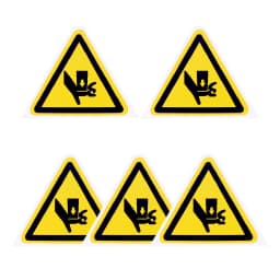 5Pc PVC Warning Signs Sticker Logo Security Safety Labels Water-Resistant Oil-Proof Warning Tag Wall Machine Sticker 25/50/100mm
