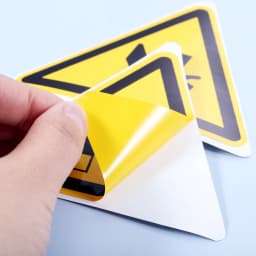 5Pc PVC Warning Signs Sticker Logo Security Safety Labels Water-Resistant Oil-Proof Warning Tag Wall Machine Sticker 25/50/100mm