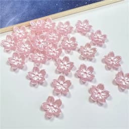 50PCS 12mm Fashion Petal Flower Beads Acrylic Frosted Flower Beads Bowknot Tie Bead for DIY Sewing Buttons DIY Material Findings