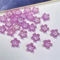 50PCS 12mm Fashion Petal Flower Beads Acrylic Frosted Flower Beads Bowknot Tie Bead for DIY Sewing Buttons DIY Material Findings