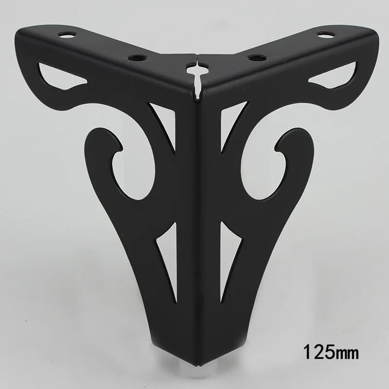 4pcs 10/12.5cm Hollow Carving Metal Furniture Legs Sofa Legs Cupboard Table Bed Legs with Screws Furniture Foot Level