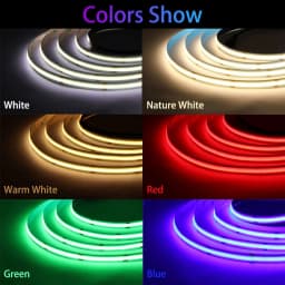 COB LED Strip Light High Density Linear Lighting 480/528Leds/m Flexible Tape Warm Natural White Red Blue Green Decor DC12 24V