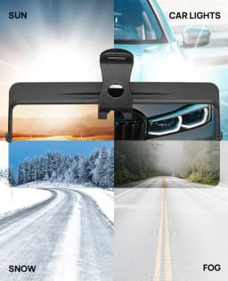 Sun Visor for SUVs Trucks Car Polarized Sunshade Anti-Dazzle Anti-UV Rotatable Adjustable Sunvisor Clear Vision Car Accessories
