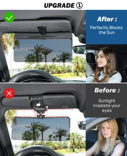 Sun Visor for SUVs Trucks Car Polarized Sunshade Anti-Dazzle Anti-UV Rotatable Adjustable Sunvisor Clear Vision Car Accessories
