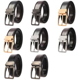VATLTY New Men's Leather Belt Alloy Pin Buckle Gold Belt Natural Cowhide 130cm Silver Belt Trousers Reversible Girdles for Male