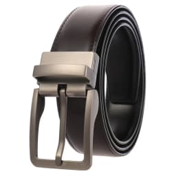 VATLTY New Men's Leather Belt Alloy Pin Buckle Gold Belt Natural Cowhide 130cm Silver Belt Trousers Reversible Girdles for Male