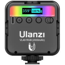 Ulanzi VL49 Full Color RGB LED Video Light 2500K-9000K 800LUX Magnetic Mini Fill 3 Cold Shoe 2000mAh Type-C Camera Light