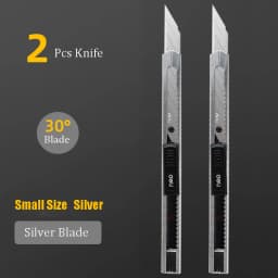 Deli Retractable Utility Knife Stainless 30 Degree Blade Paper Box Cutter Self-Locking Function Safety Cutting Art Tool Supplies