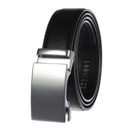 VATLTY 3.5cm Leather Belt for Men Alloy Automatic Buckle Trouser Belt Natural Cowhide Non-porous 130cm Brown Belt Male Gifts