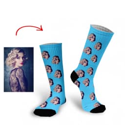 Personal Customized Avatar Printed Socks for Men Women Fashion Funny Cotton Long Socks for Children DIY Design Compression Socks