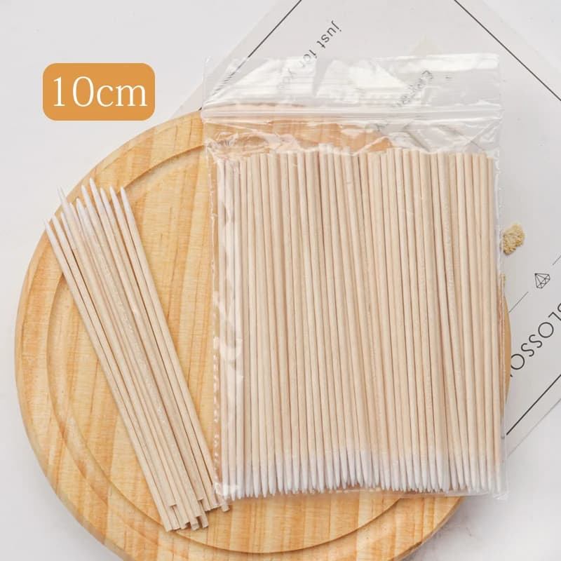 Disposable Ultra-small Cotton Swab 100pcs Lint Free Micro Brushes Wood Cotton Buds Swabs Eyelash Extension Glue Removing Tools